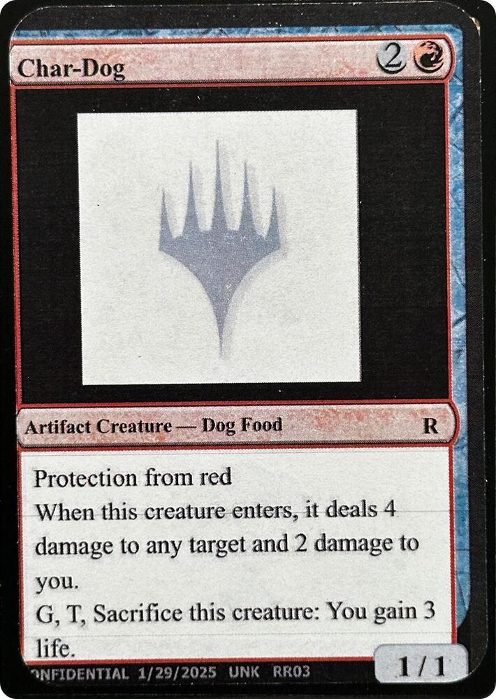 Char-Dog card from Un-Known Event Playtest Cards