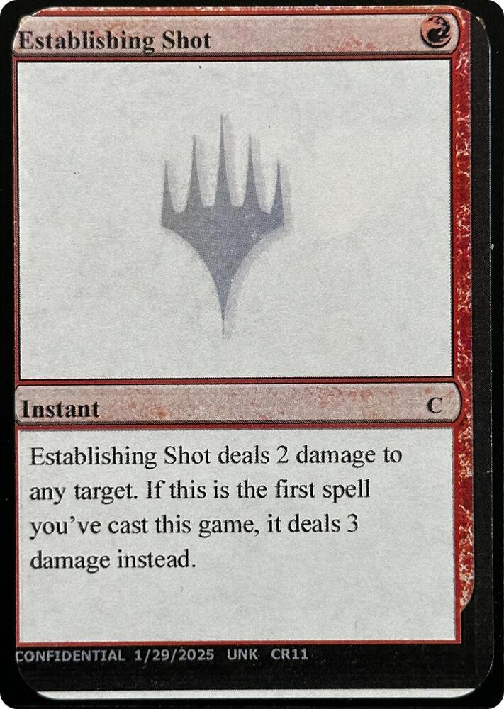 Establishing Shot card from Un-Known Event Playtest Cards
