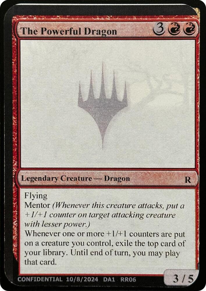The Powerful Dragon card from Un-Known Event Playtest Cards