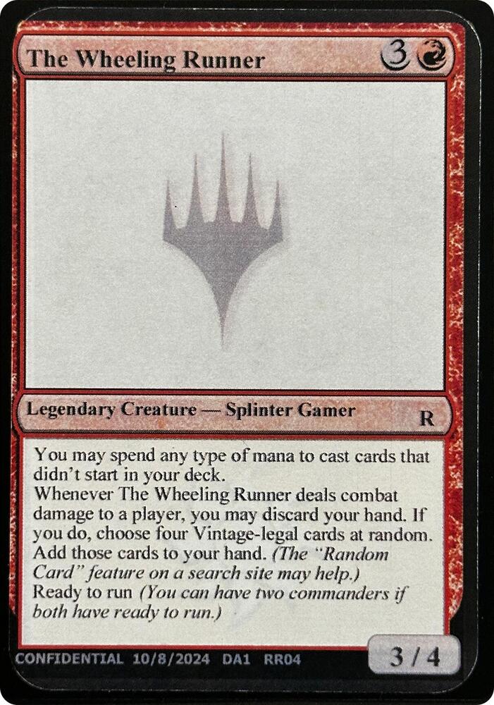 The Wheeling Runner card from Un-Known Event Playtest Cards
