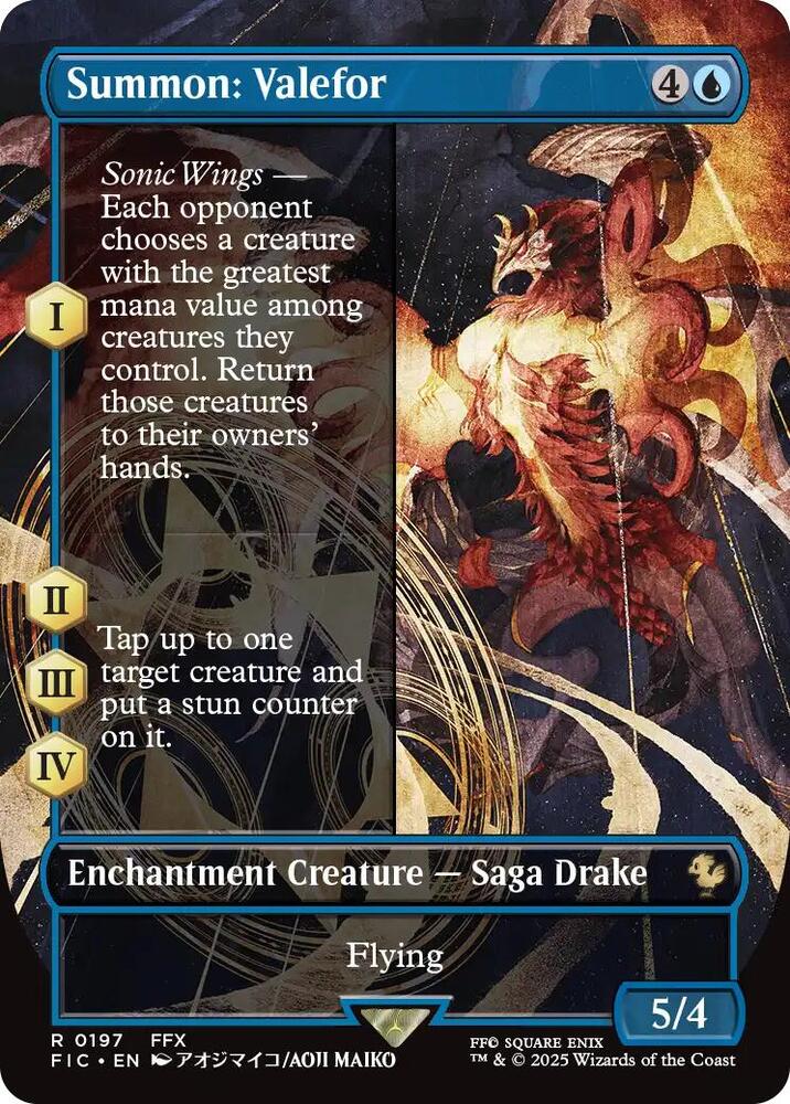 Summon: Valefor (Borderless) 197 card from Commander: FINAL FANTASY