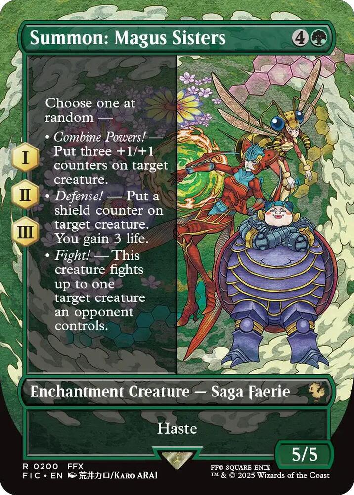 Summon: Magus Sisters (Borderless) 200 card from Commander: FINAL FANTASY
