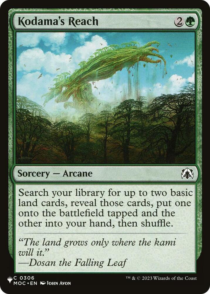 Kodama's Reach 306 card from The List Reprints