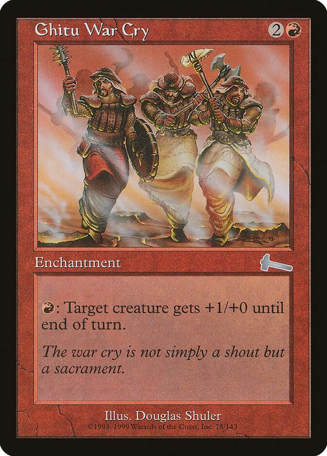 Ghitu War Cry 78 card from Urza's Legacy