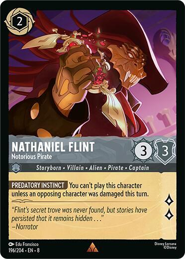 Nathaniel Flint - Notorious Pirate 196/204 card from Reign of Jafar