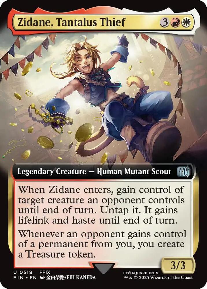 Zidane, Tantalus Thief (Extended Art) 518 card from FINAL FANTASY