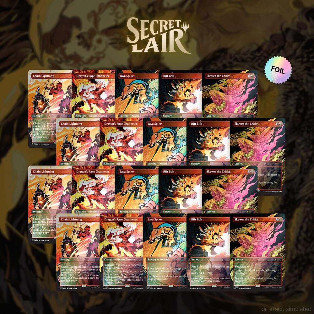 Secret Lair Drop: EVERYTHING IS ON FIRE - Rainbow Foil Playset Bundle sealed product from Secret Lair Drop Series