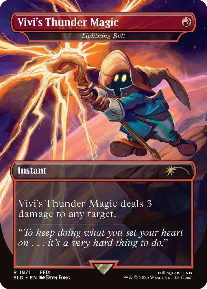 Vivi's Thunder Magic - Lightning Bolt 1871 card from Secret Lair Drop Series