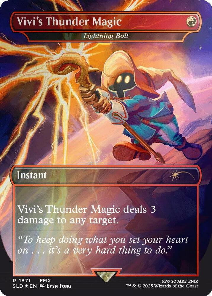Vivi's Thunder Magic - Lightning Bolt (Rainbow Foil) 1871 card from Secret Lair Drop Series