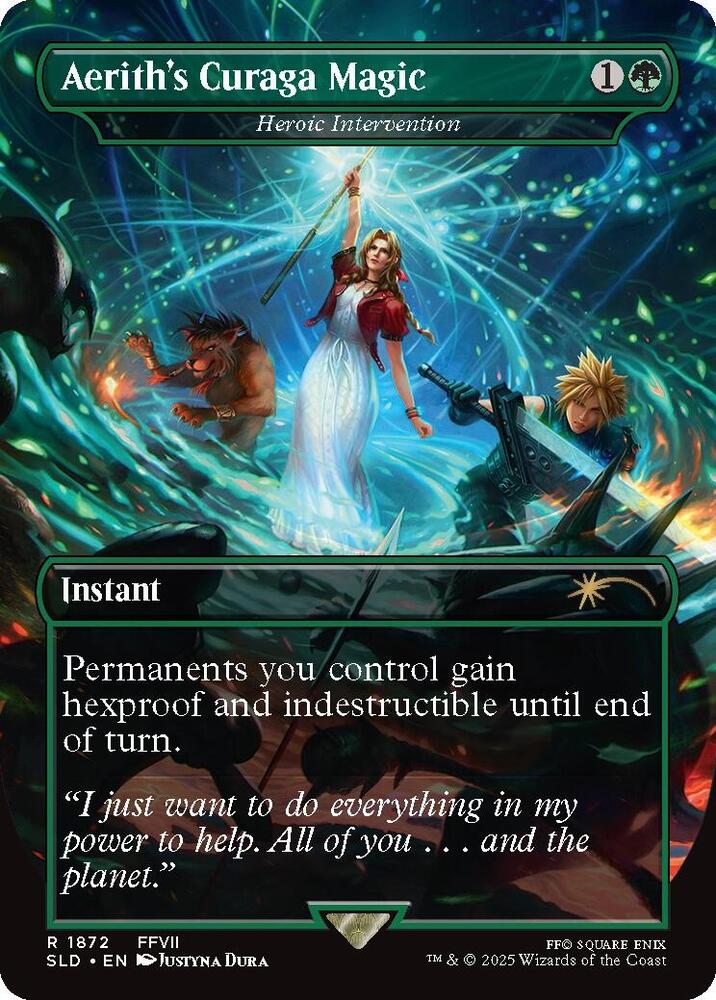 Aerith's Curaga Magic - Heroic Intervention 1872 card from Secret Lair Drop Series