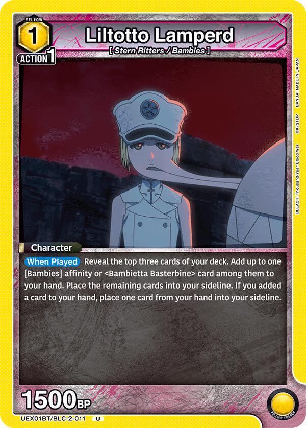 Liltotto Lamperd UEX01BT/BLC-2-011 card from UEX01BT: BLEACH: Thousand-Year Blood War Vol.2