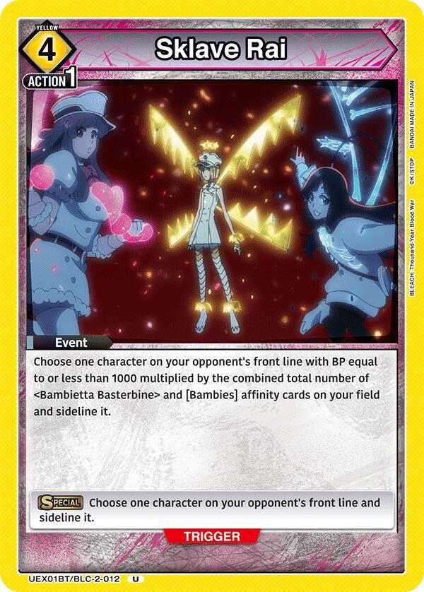 Sklave Rai UEX01BT/BLC-2-012 card from UEX01BT: BLEACH: Thousand-Year Blood War Vol.2