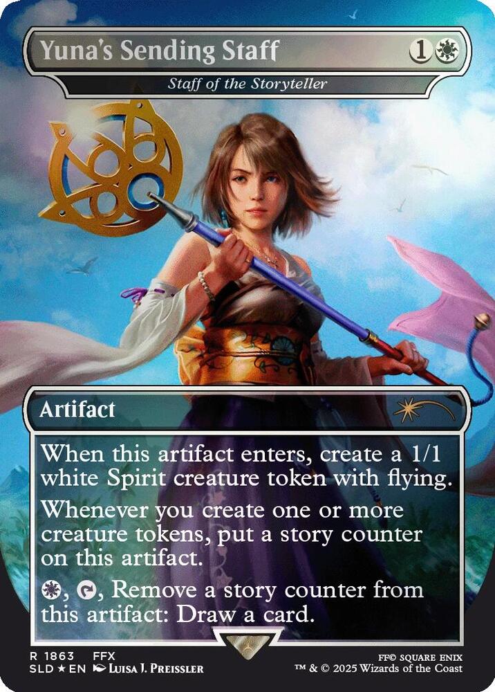 Yuna's Sending Staff - Staff of the Storyteller (Rainbow Foil) 1863 card from Secret Lair Drop Series