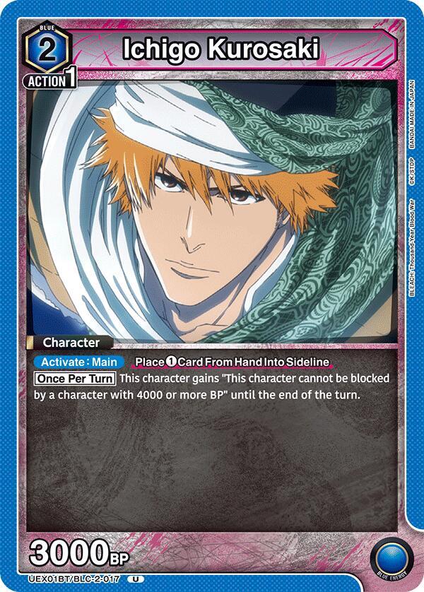 Ichigo Kurosaki UEX01BT/BLC-2-017 card from UEX01BT: BLEACH: Thousand-Year Blood War Vol.2