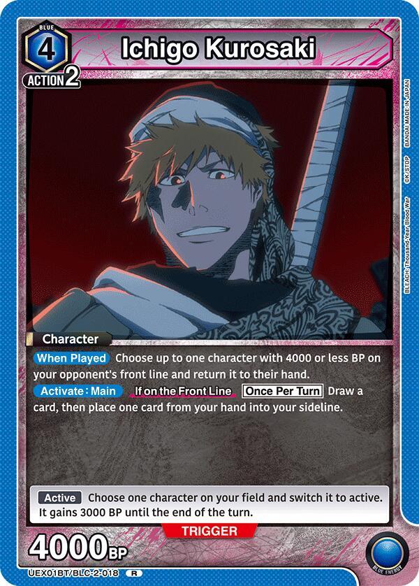 Ichigo Kurosaki UEX01BT/BLC-2-018 card from UEX01BT: BLEACH: Thousand-Year Blood War Vol.2