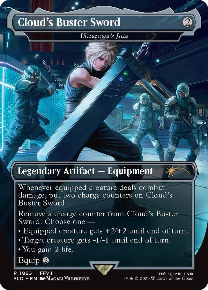 Cloud's Buster Sword - Umezawa's Jitte 1865 card from Secret Lair Drop Series