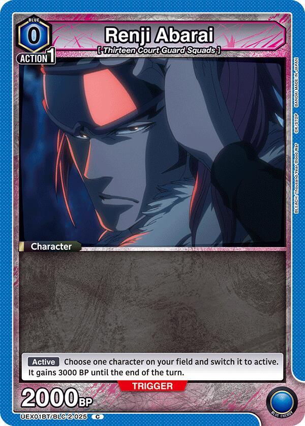 Renji Abarai UEX01BT/BLC-2-025 card from UEX01BT: BLEACH: Thousand-Year Blood War Vol.2