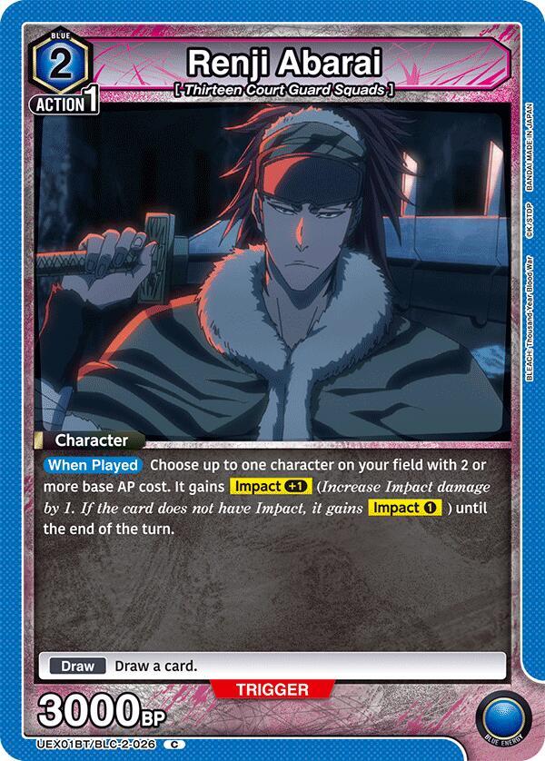 Renji Abarai UEX01BT/BLC-2-026 card from UEX01BT: BLEACH: Thousand-Year Blood War Vol.2