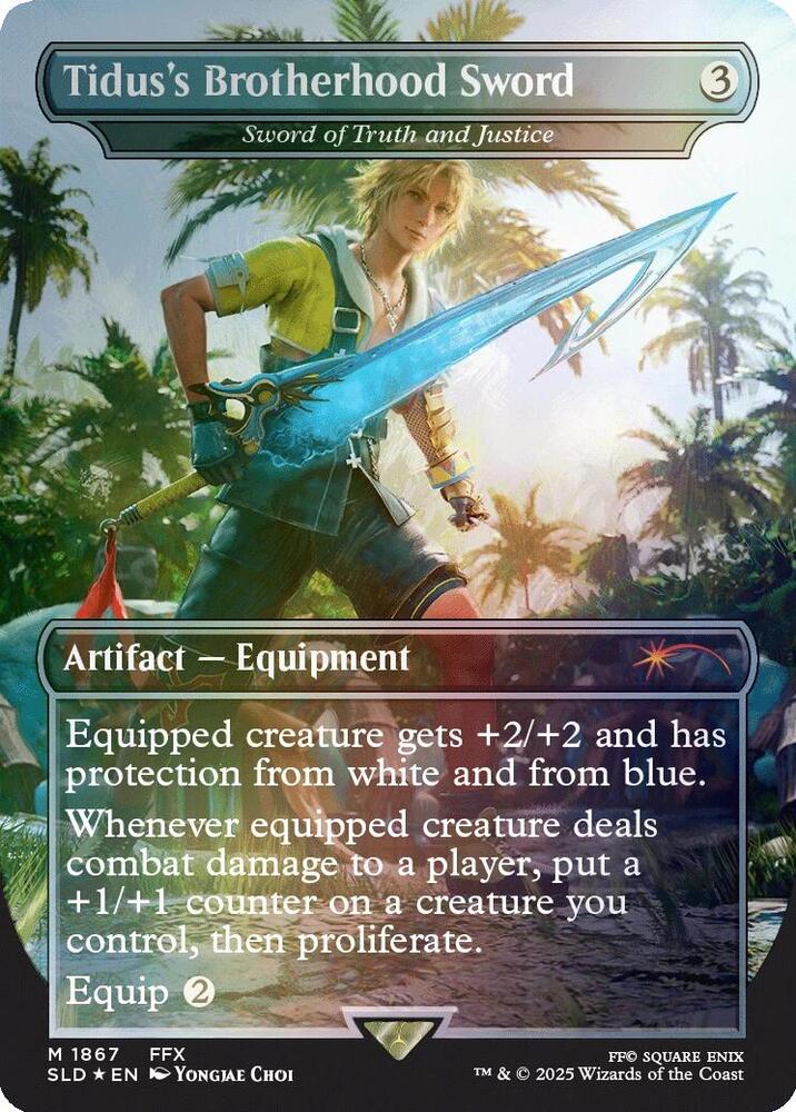 Tidus's Brotherhood Sword - Sword of Truth and Justice (Rainbow Foil) 1867 card from Secret Lair Drop Series