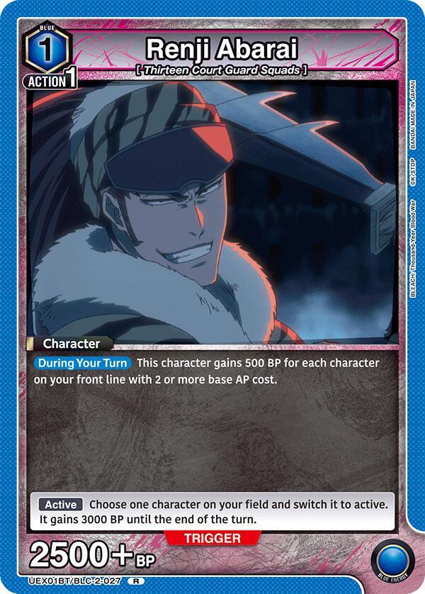 Renji Abarai UEX01BT/BLC-2-027 card from UEX01BT: BLEACH: Thousand-Year Blood War Vol.2