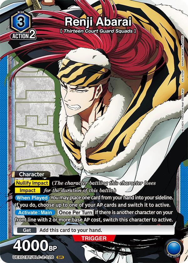 Renji Abarai UEX01BT/BLC-2-028 card from UEX01BT: BLEACH: Thousand-Year Blood War Vol.2