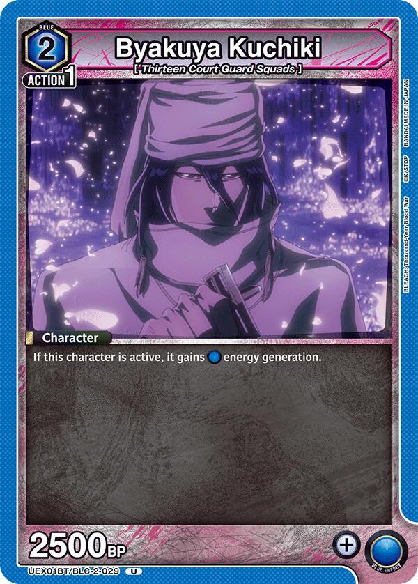 Byakuya Kuchiki UEX01BT/BLC-2-029 card from UEX01BT: BLEACH: Thousand-Year Blood War Vol.2