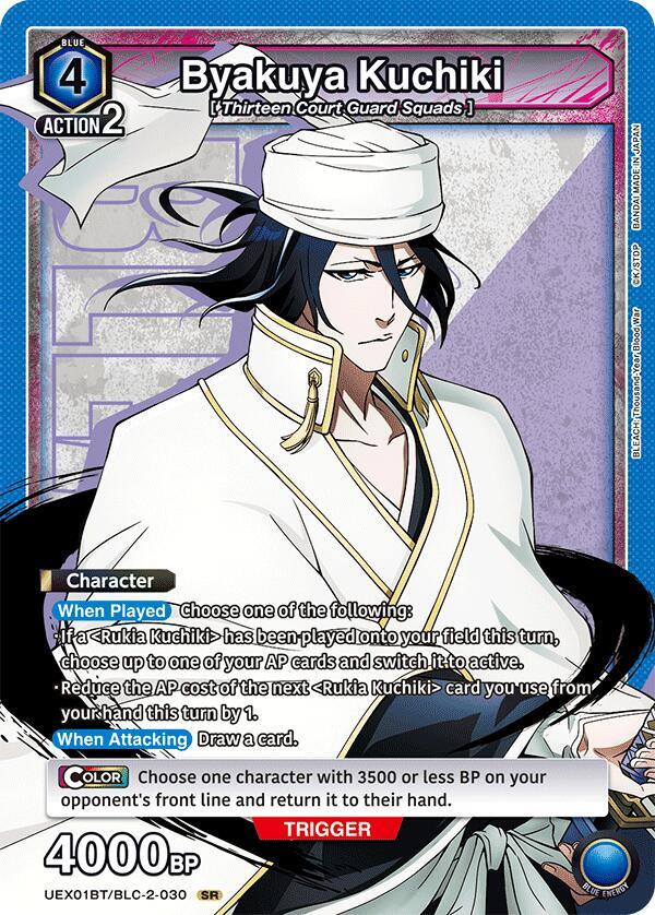 Byakuya Kuchiki UEX01BT/BLC-2-030 card from UEX01BT: BLEACH: Thousand-Year Blood War Vol.2