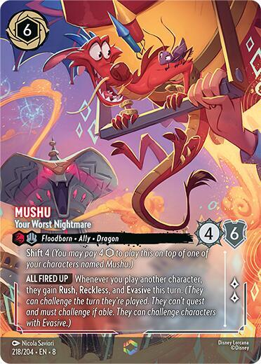 Mushu - Your Worst Nightmare (Enchanted) 218/204 card from Reign of Jafar