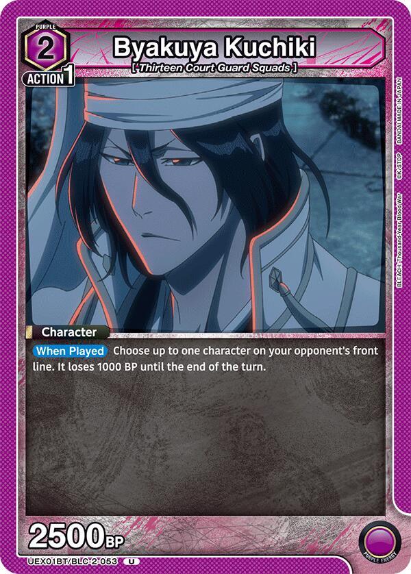 Byakuya Kuchiki UEX01BT/BLC-2-053 card from UEX01BT: BLEACH: Thousand-Year Blood War Vol.2