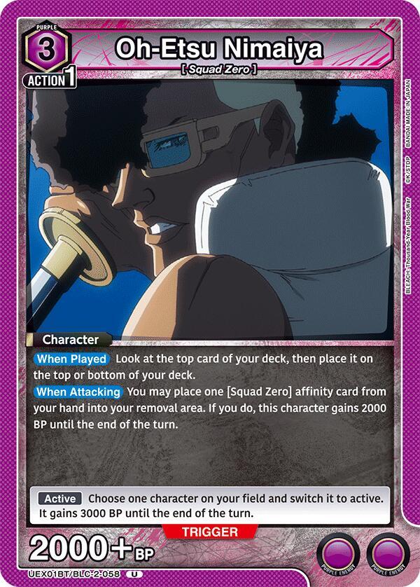 Oh-Etsu Nimaiya UEX01BT/BLC-2-058 card from UEX01BT: BLEACH: Thousand-Year Blood War Vol.2