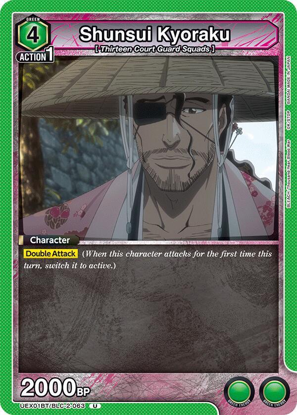 Shunsui Kyoraku UEX01BT/BLC-2-063 card from UEX01BT: BLEACH: Thousand-Year Blood War Vol.2
