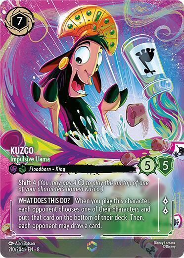 Kuzco - Impulsive Llama (Enchanted) 210/204 card from Reign of Jafar