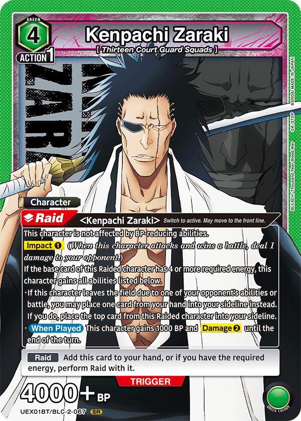 Kenpachi Zaraki UEX01BT/BLC-2-067 card from UEX01BT: BLEACH: Thousand-Year Blood War Vol.2
