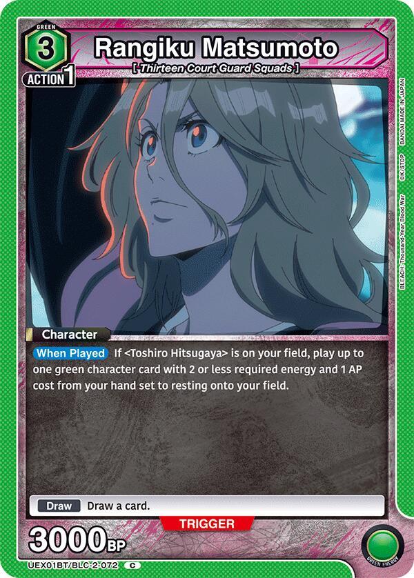 Rangiku Matsumoto UEX01BT/BLC-2-072 card from UEX01BT: BLEACH: Thousand-Year Blood War Vol.2