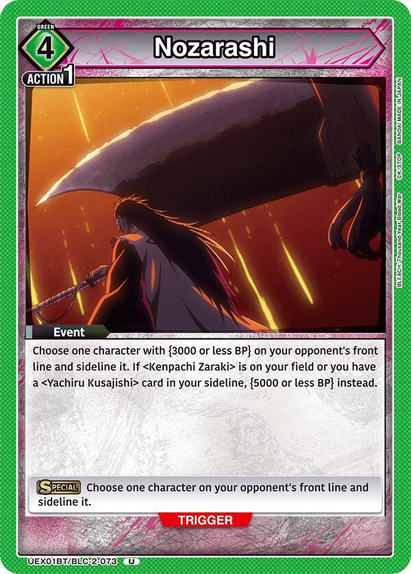 Nozarashi UEX01BT/BLC-2-073 card from UEX01BT: BLEACH: Thousand-Year Blood War Vol.2