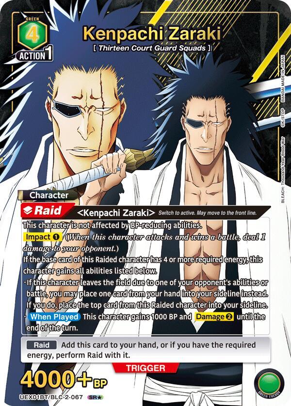 Kenpachi Zaraki (SR*) UEX01BT/BLC-2-067 card from UEX01BT: BLEACH: Thousand-Year Blood War Vol.2