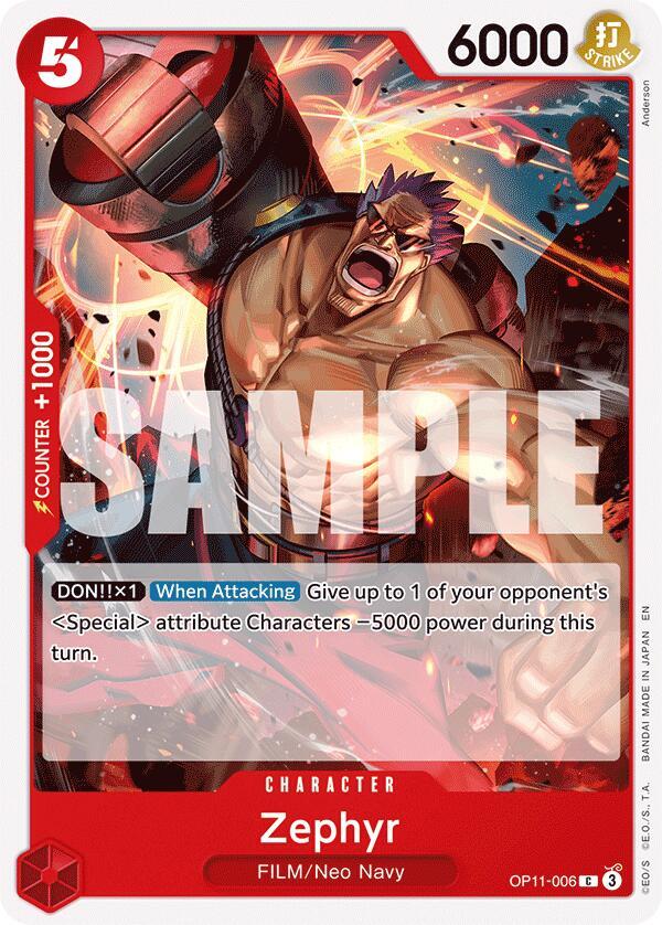 Zephyr OP11-006 card from A Fist of Divine Speed