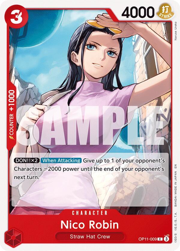 Nico Robin OP11-009 card from A Fist of Divine Speed