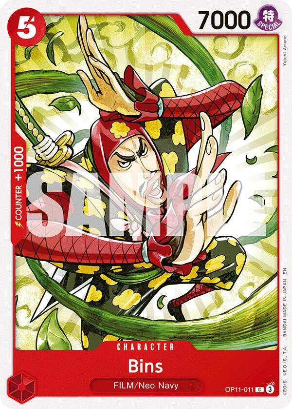Bins OP11-011 card from A Fist of Divine Speed