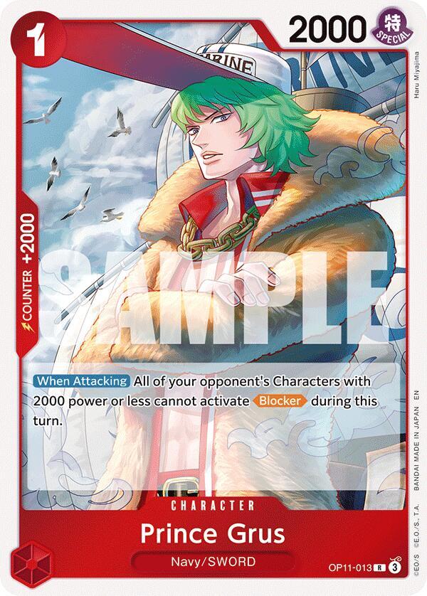 Prince Grus OP11-013 card from A Fist of Divine Speed