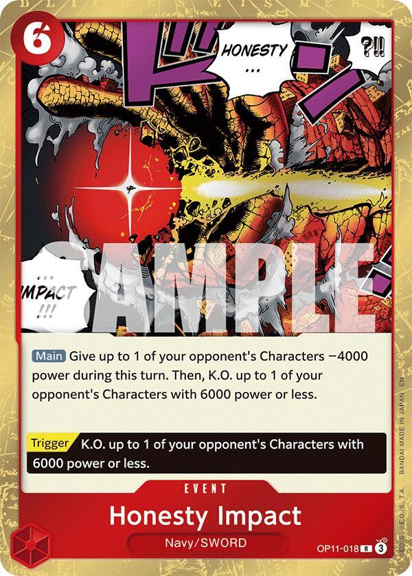 Honesty Impact OP11-018 card from A Fist of Divine Speed