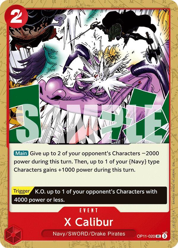 X Calibur OP11-020 card from A Fist of Divine Speed