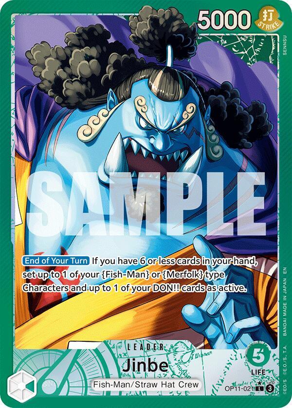 Jinbe (Alternate Art) OP11-021 card from A Fist of Divine Speed