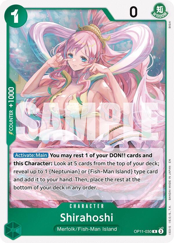 Shirahoshi OP11-030 card from A Fist of Divine Speed