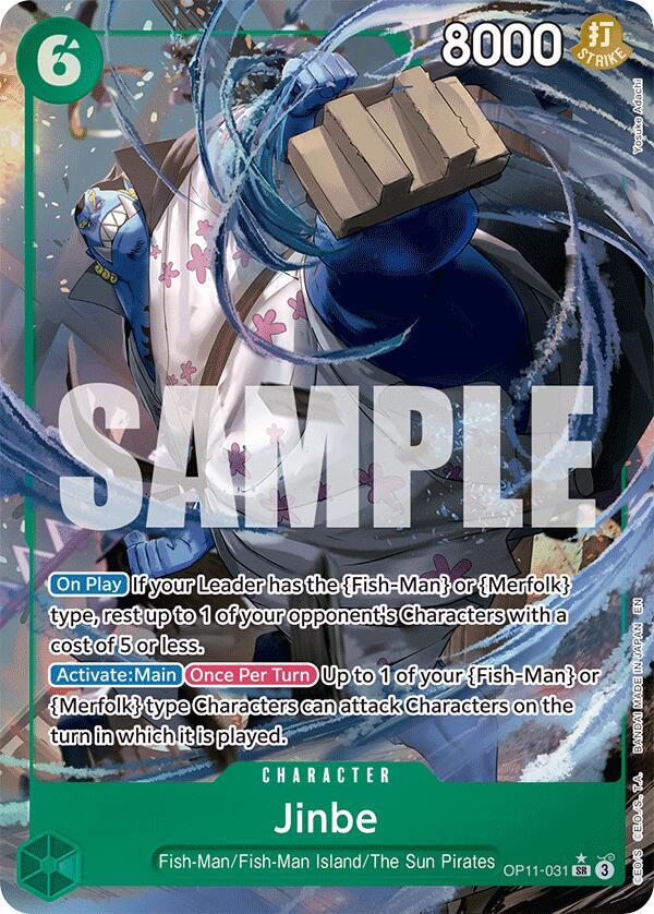 Jinbe (Alternate Art) OP11-031 card from A Fist of Divine Speed