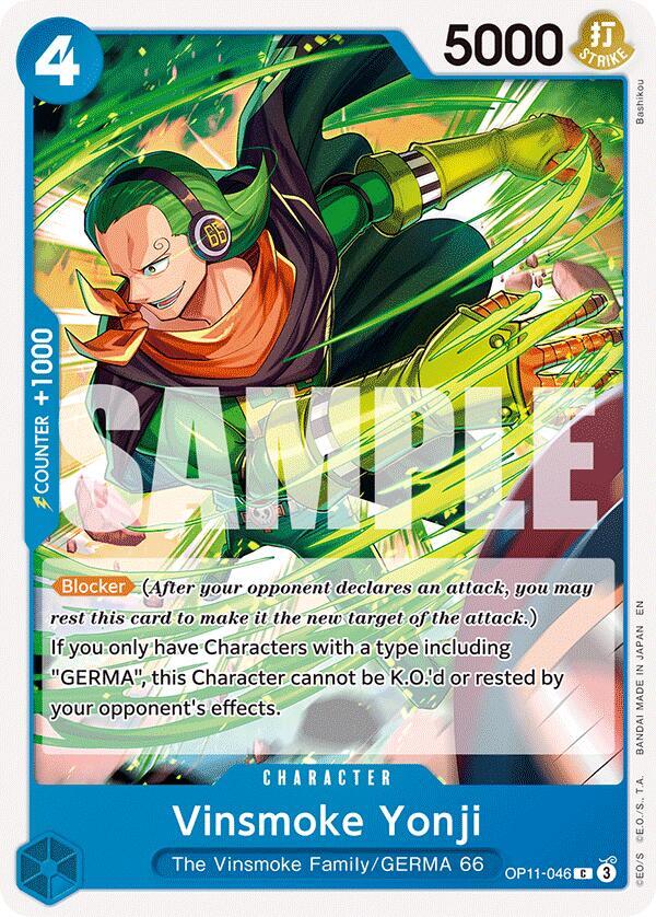 Vinsmoke Yonji OP11-046 card from A Fist of Divine Speed