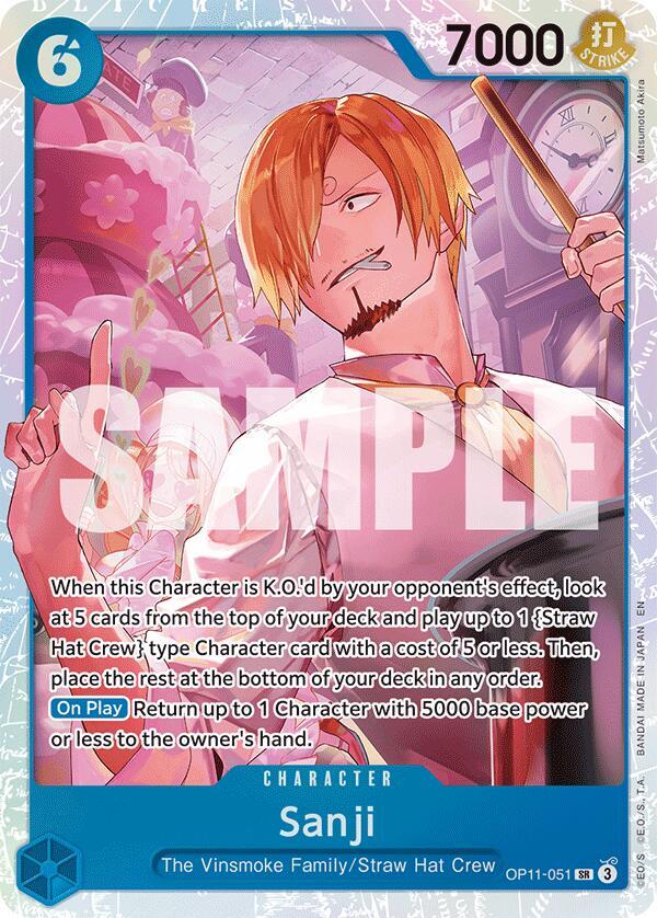 Sanji OP11-051 card from A Fist of Divine Speed