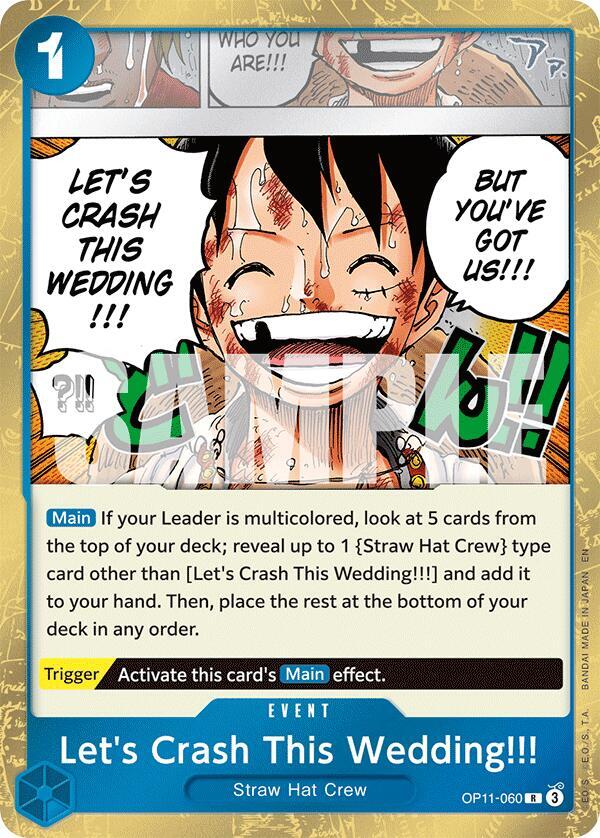 Let's Crash This Wedding!!! OP11-060 card from A Fist of Divine Speed