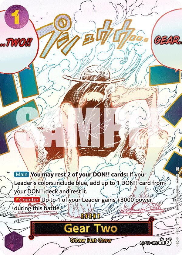 Gear Two (Alternate Art) OP11-080 card from A Fist of Divine Speed