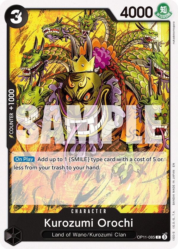 Kurozumi Orochi OP11-085 card from A Fist of Divine Speed